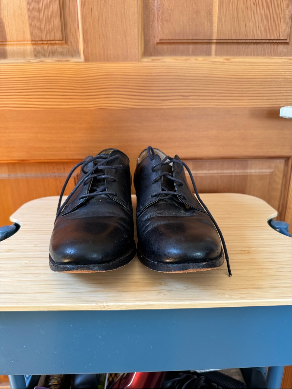 Frye Black Leather Lace-Up Oxford